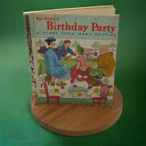 Vintage Little Golden Book Mary Poppins 1952 Mr Wiggs Birthday Party Illustrated
